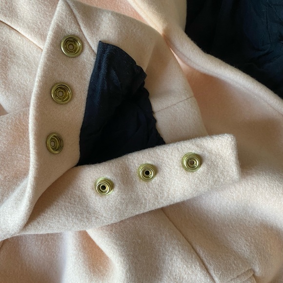 Authentic Balmain runway wool cashmere salmon pink dress cape coat XS 40 - Picture 10 of 12